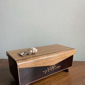 Vintage wooden music  Jewelry box Organizer